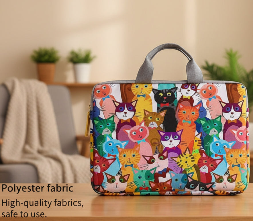 Cartoon Cat Pattern Laptop Bags
