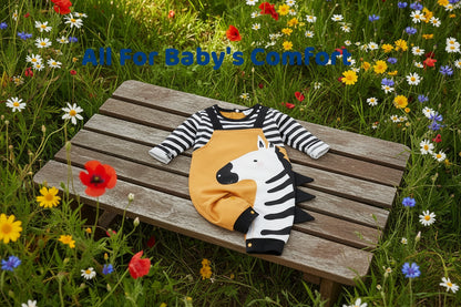 Cute Zebra Cartoon Rompers
