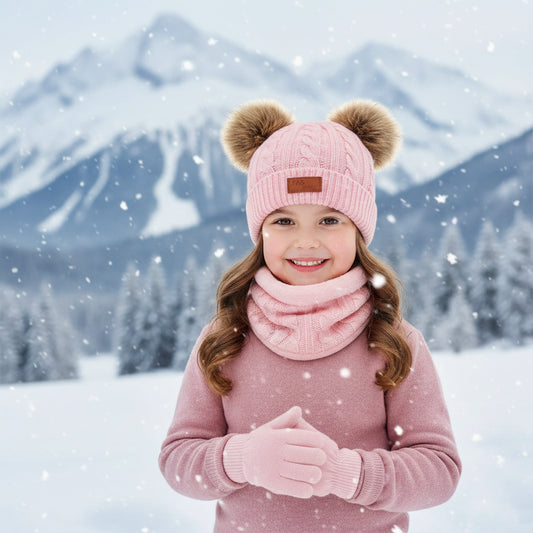 قبعات وقفازات وأوشحة دافئة ملونة لحماية الأذن