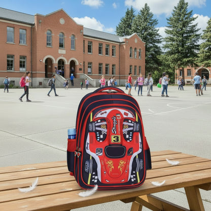 Racer 3D Cars Lightweight Backpacks Bags