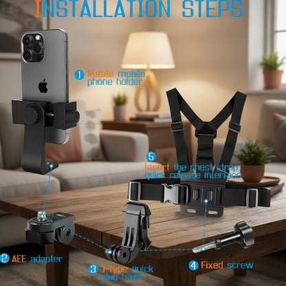 Adjustable Mobile Phone Holder With Chest Strap
