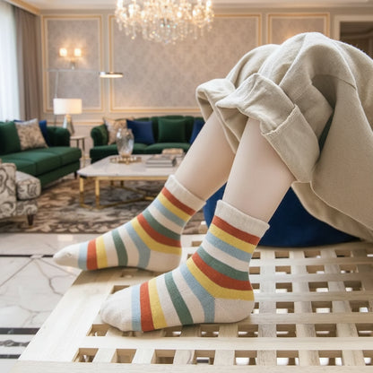Lot de 5 paires de chaussettes mi-montantes douces et confortables