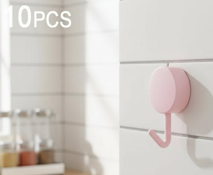 10Pcs Self Adhesive Wall Hooks Strong Without Drilling