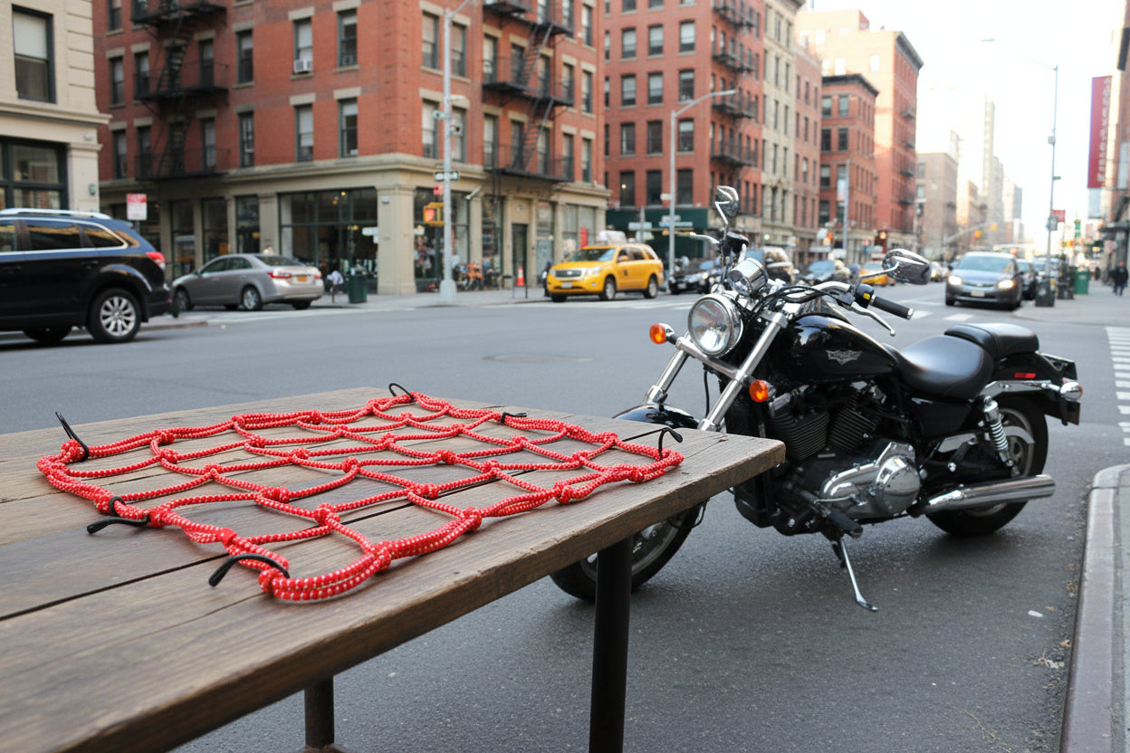 Motorbike/Bicycle Elastic Nets For Helmet Storage