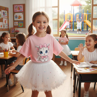 Girl Summer Cute Cartoon Sweatshirts and Skirts