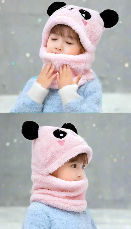 Warm Ear Protection Panda Cartoon Beanie Hats and Scaves