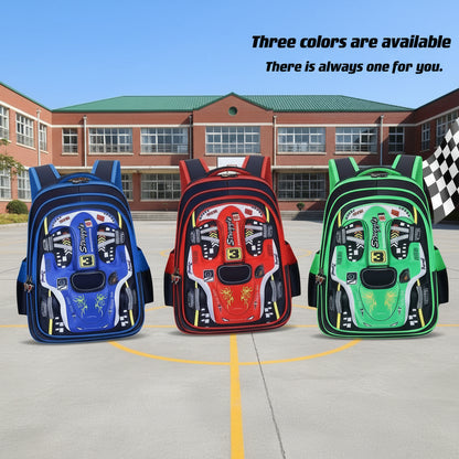 Racer 3D Cars Lightweight Backpacks Bags