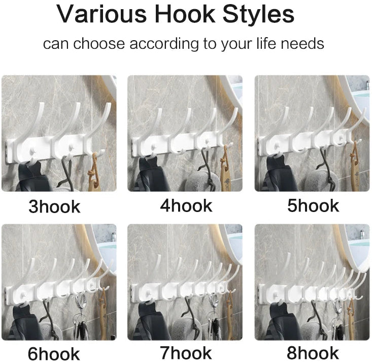 Black/White Folding Robe Hooks