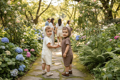 Brown Bear Rompers + Hats With Ears
