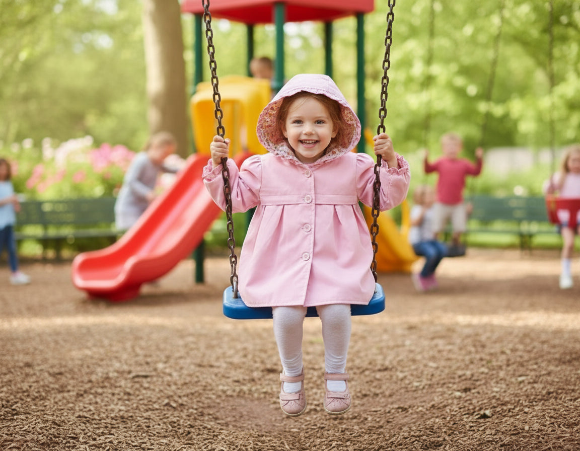 جاكيتات ملونة للبنات الصغيرات مع غطاء رأس