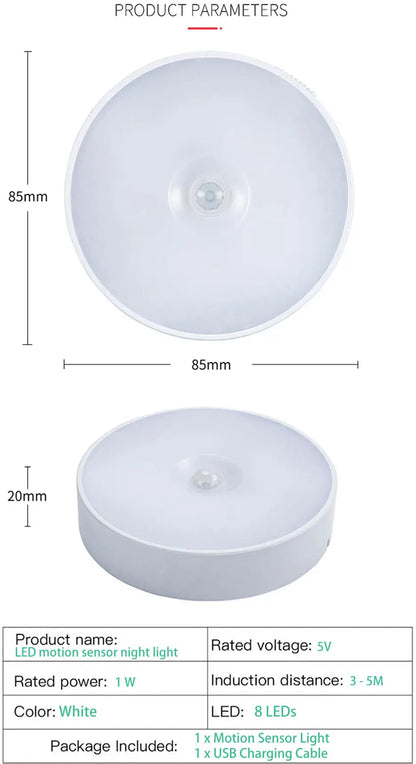 Motion Sensor USB Rechargeable LED Night Light