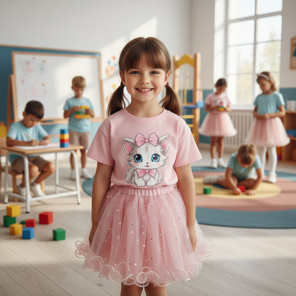 Girl Summer Cute Cartoon Sweatshirts and Skirts
