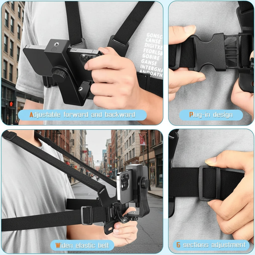 Adjustable Mobile Phone Holder With Chest Strap