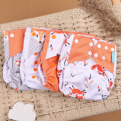 4 قطع من حفاضات الأطفال الصديقة للبيئة والقابلة لإعادة الاستخدام