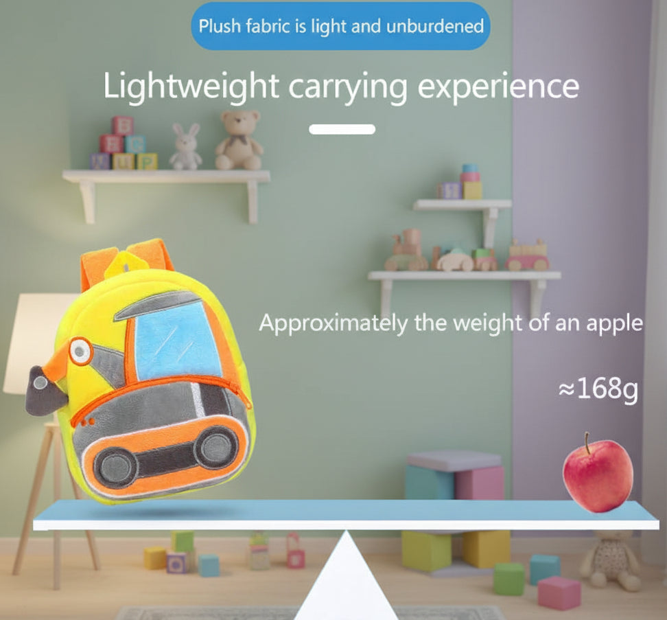 Engineering Vehicles Cartoon Kids Backpacks Bags
