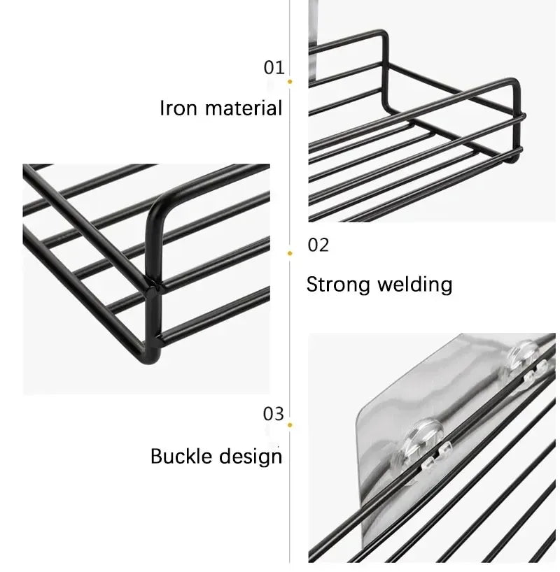 No-Drill Storage Rack Bathroom Shelves