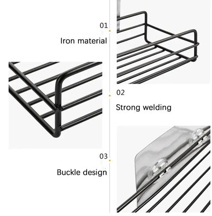 No-Drill Storage Rack Bathroom Shelves