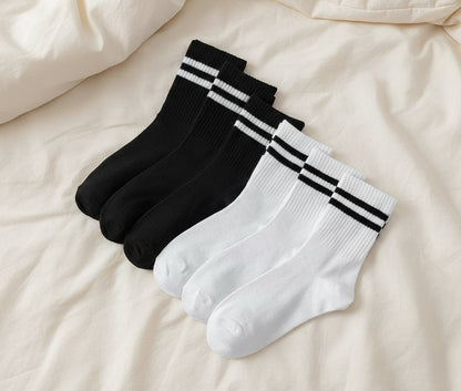 6Prs Black and White Comfortable Short Socks