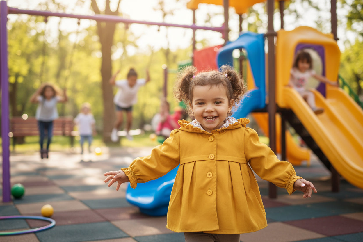 جاكيتات ملونة للبنات الصغيرات مع غطاء رأس
