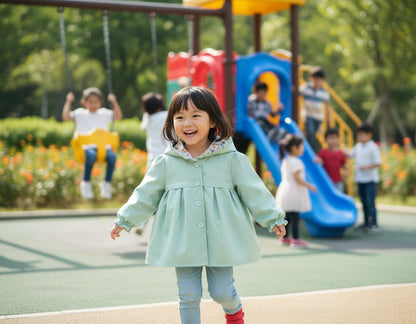 جاكيتات ملونة للبنات الصغيرات مع غطاء رأس