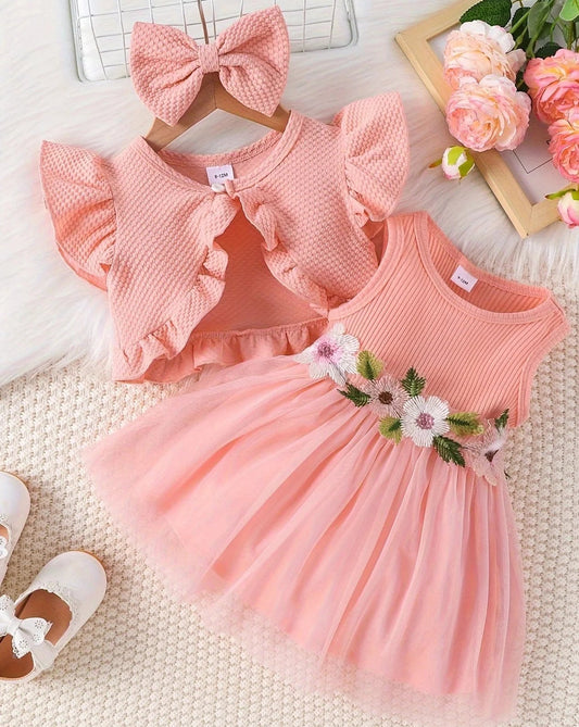 Robes de bébé à fleurs + Vestes + Accessoires pour cheveux
