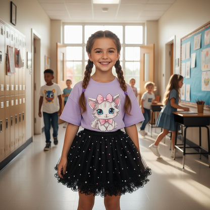 Girl Summer Cute Cartoon Sweatshirts and Skirts