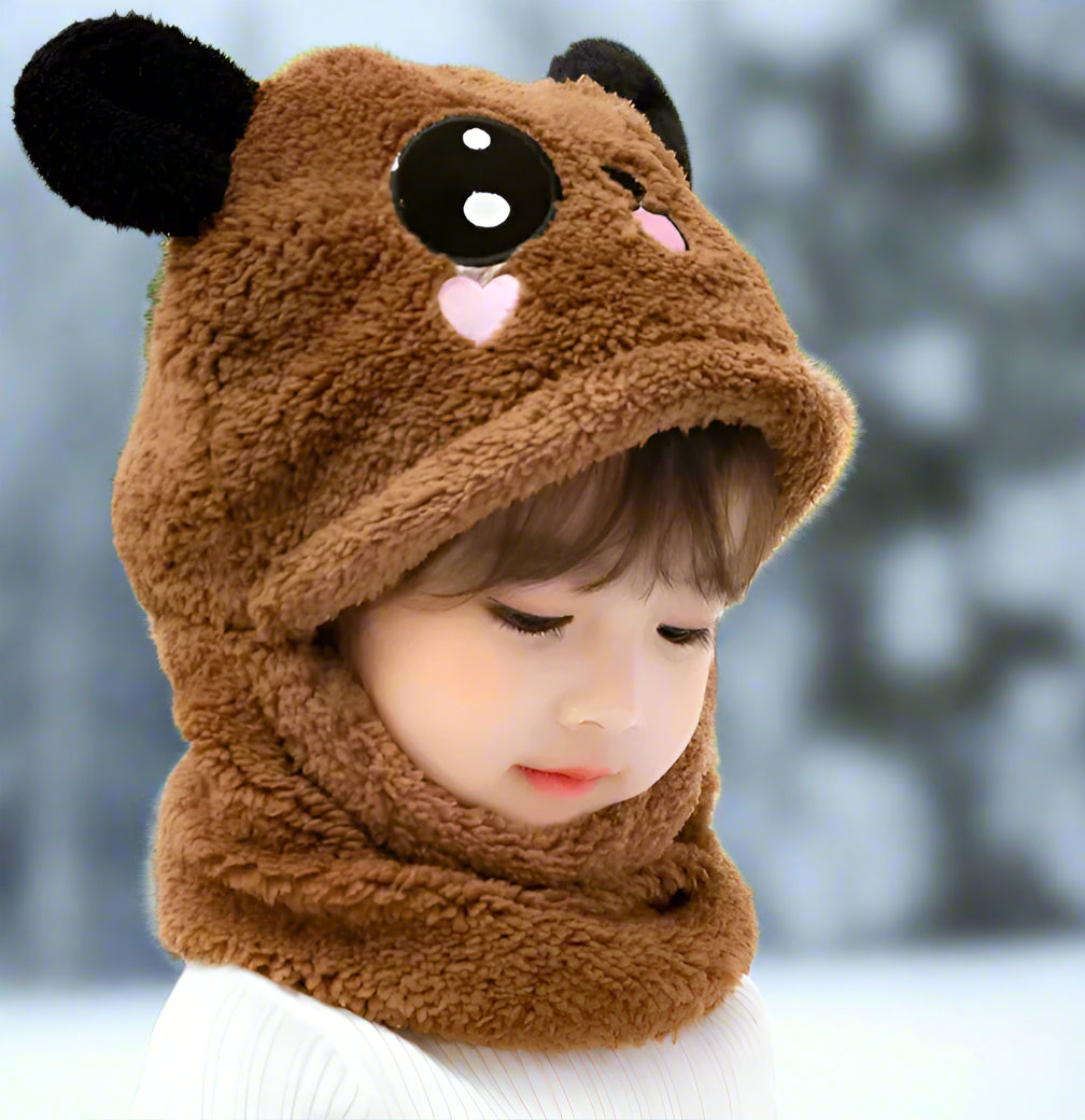 Warm Ear Protection Panda Cartoon Beanie Hats and Scaves