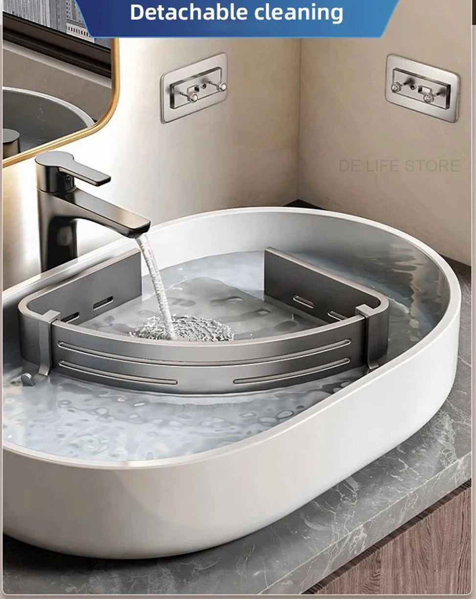 1-2PCS Bathroom Corner Shelves With Plastic Hook Towel Bars