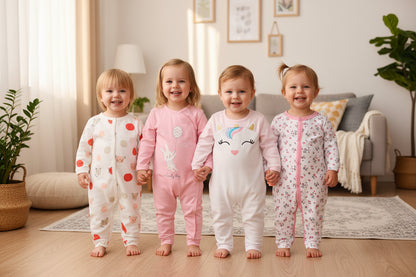 3 or 4 Pieces Unisex Cute Cartoons Bodysuits