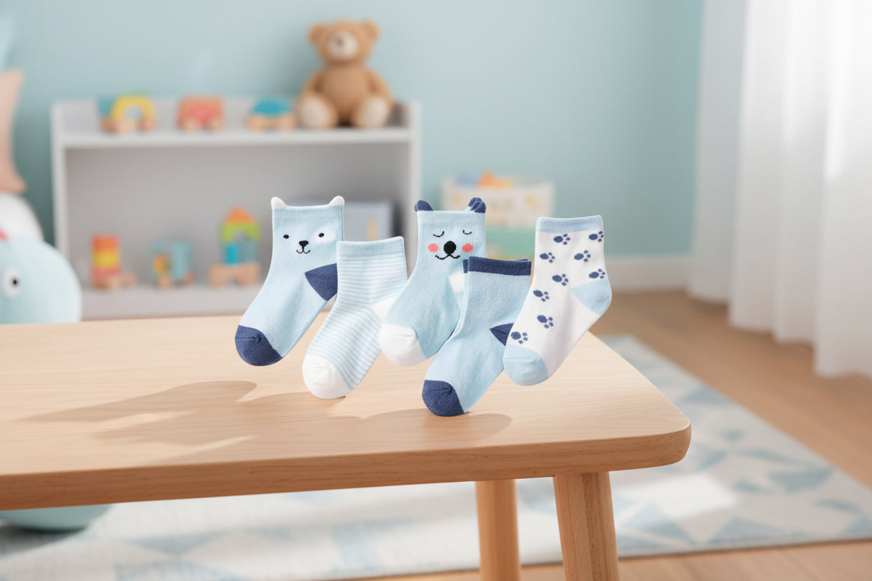 5Prs Cartoon Kids Short Socks