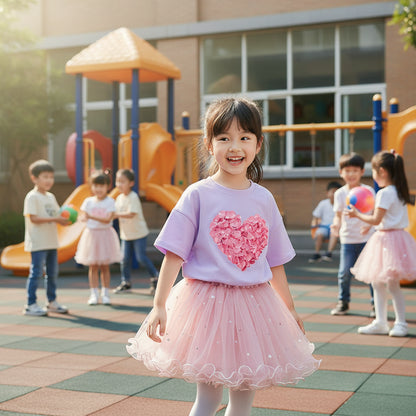 Girl Summer Cute Cartoon Sweatshirts and Skirts