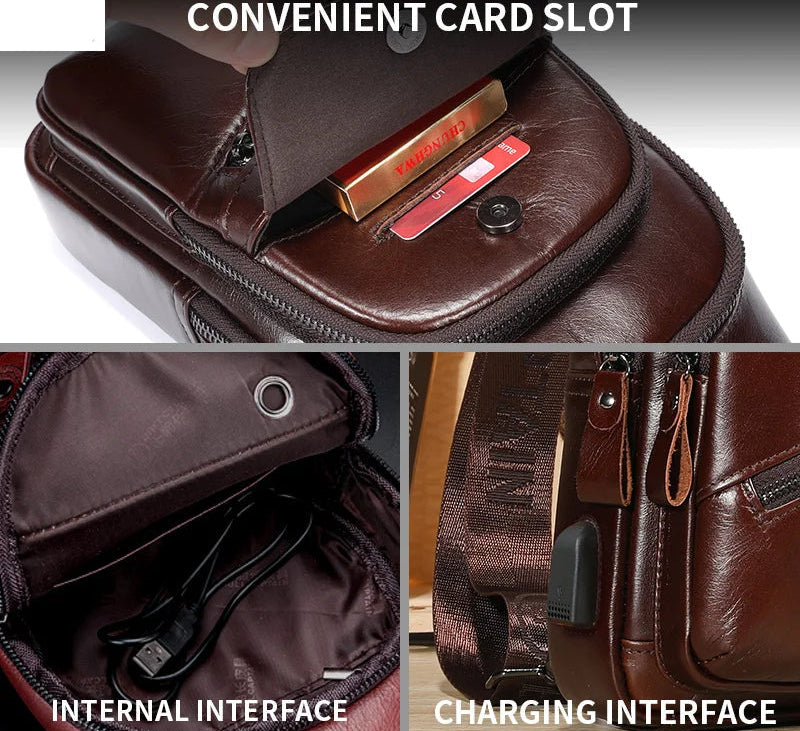 حقائب كروس بودي من الجلد الطبيعي