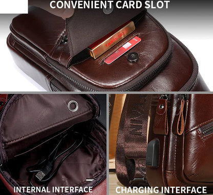 حقائب كروس بودي من الجلد الطبيعي