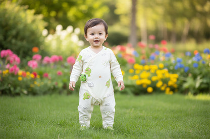 Cartoon Printed Cotton Rompers