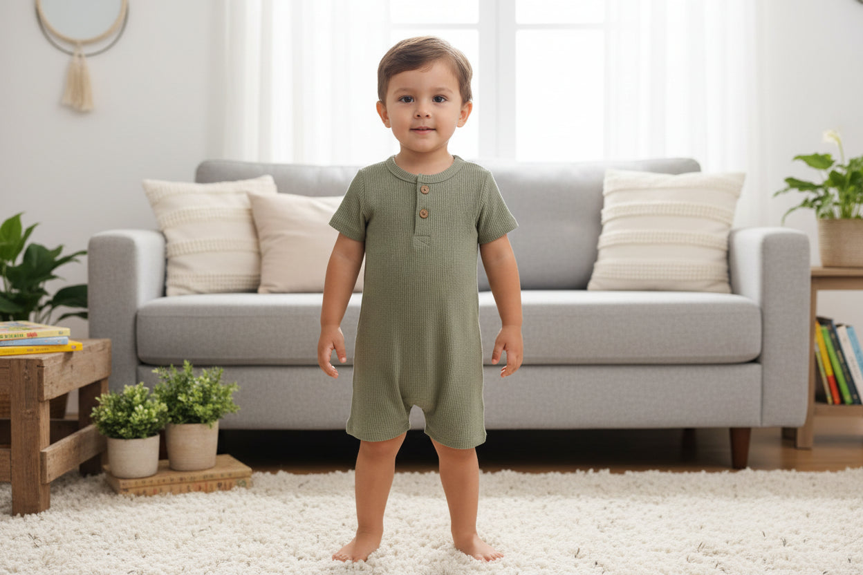 Simple Short Sleeve Colorful Rompers
