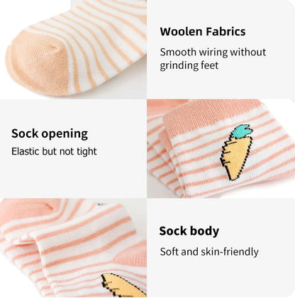 5Prs Cartoon Kids Short Socks