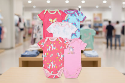 5Pcs (Random) Short Sleeve Soft Rompers
