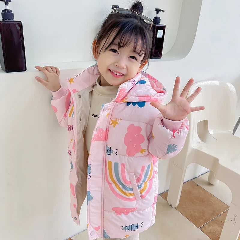 Fashionable Long Warm Hooded Jackets