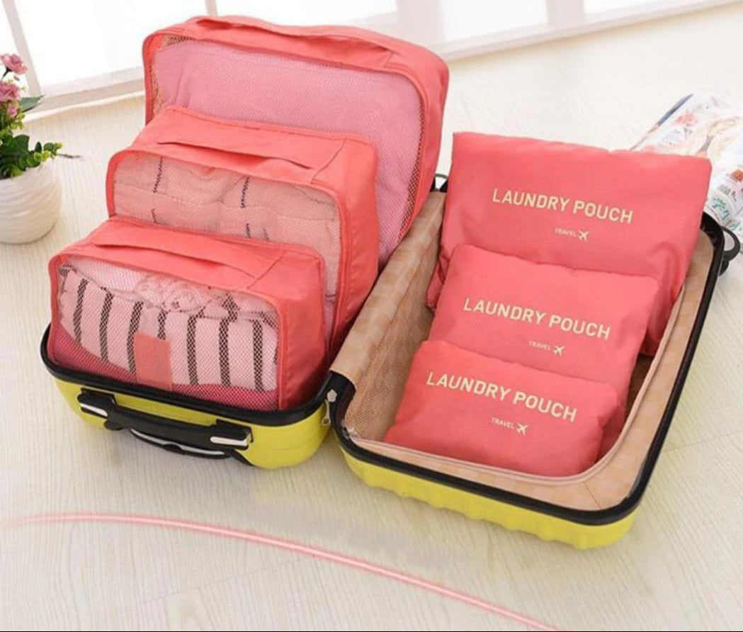 Waterproof Colorful Packing Organizers With Zipper(6Pcs)