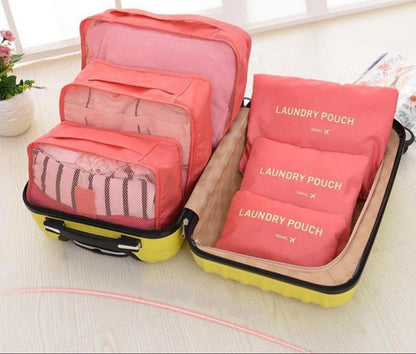 Waterproof Colorful Packing Organizers With Zipper(6Pcs)